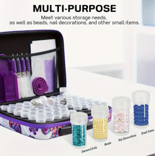 Preview: Diamond Painting Aufbewahrungsbox mit 60 Dosen Schmetterling